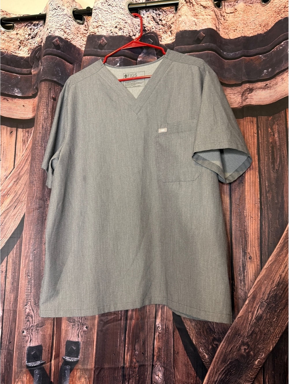 FIGS Technical Collection Gray Medical Scrub Top XL